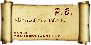 Pórszász Béla névjegykártya