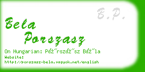 bela porszasz business card